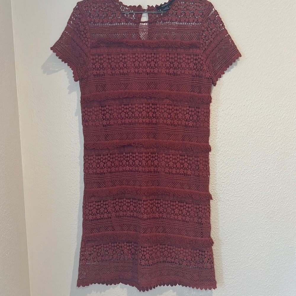 Shift dress, lace lined with linen